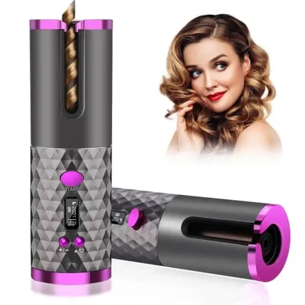 Automatic Rotating Hair Curler Ceramic Wireless Hair Curling Iron USB Rechargeable LED Display Curling Wave Hair Styer